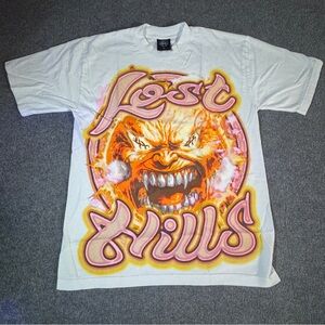 Lost Hills White Graphic Tee Mens Size Small